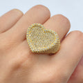 14K Gold Heart Diamond Ring in yellow gold - close-up product photo