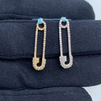 14K Gold Iced Paper Clip Diamond Pendant - additional product view 2