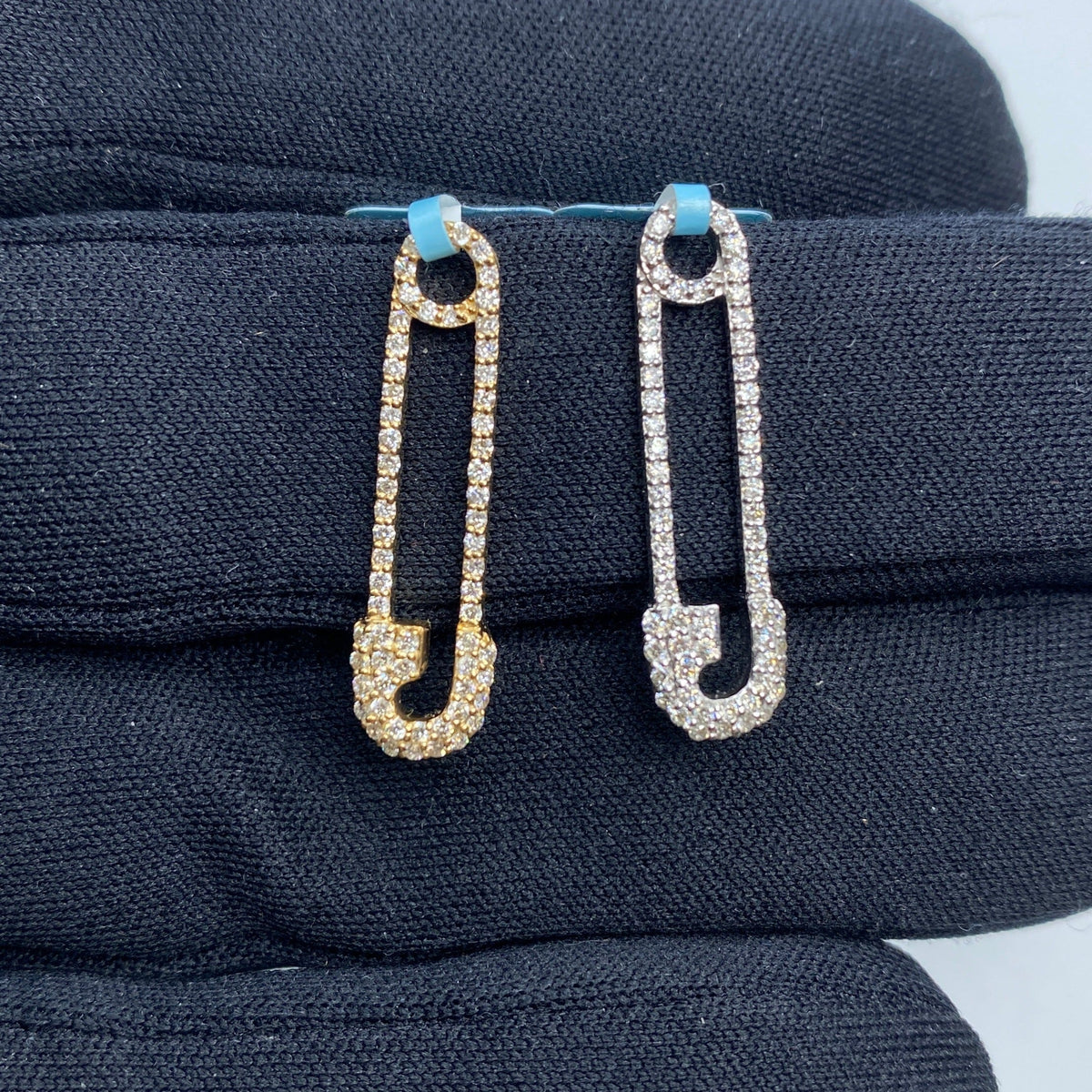 14K Gold Iced Paper Clip Diamond Pendant - additional product view 2
