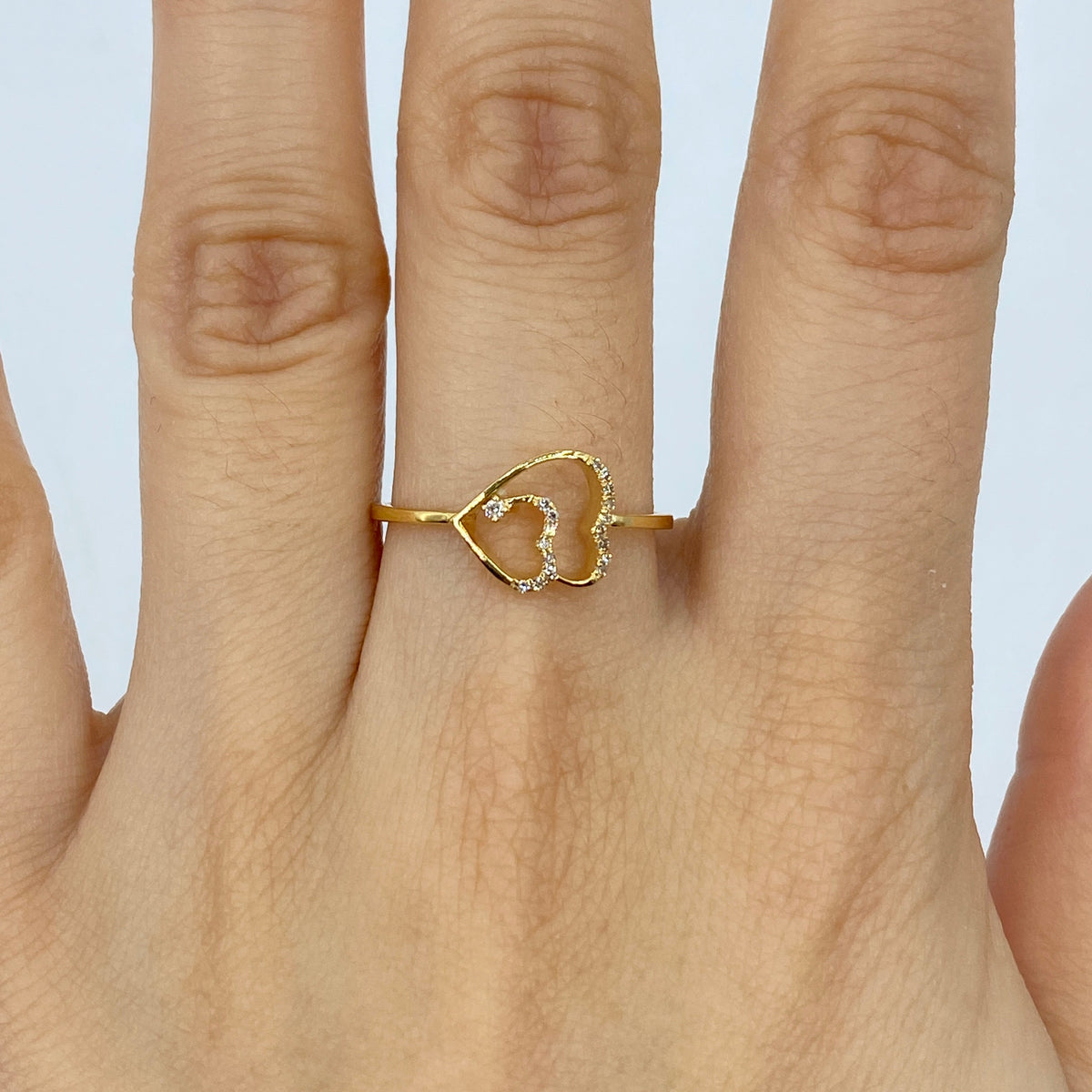 14K Gold Aime Heart Diamond Ring - additional product view 4