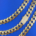 14K Gold 8mm Cuban Link CZ Chain 16–20 in - additional product view 3