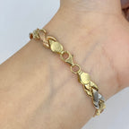 10K Gold 6.5mm Tri-Tone Braid Bracelet 7 in - additional product view 3