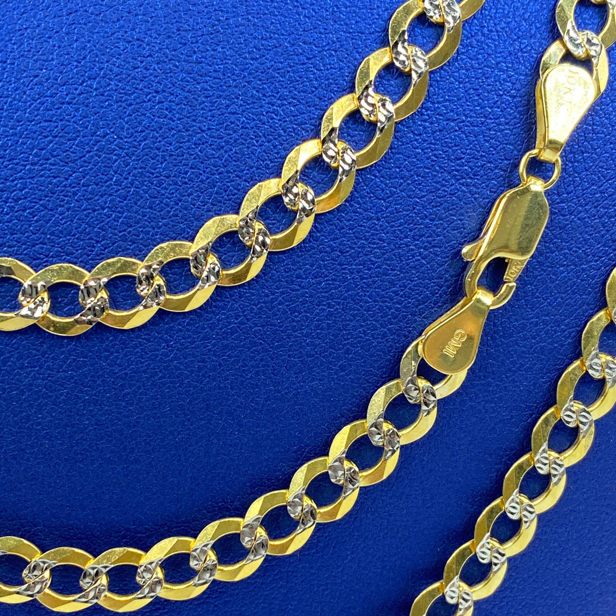 5.8mm Two-Tone Flat Cuban Link Chain 22–26 in - additional product view 2