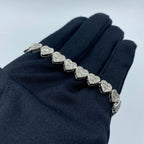 10K Gold 9mm Heart Diamond Baguette Bracelet 7.5 in - additional product view 3