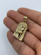 14K Gold Jesus Head Pendant 1.4 in - additional product view 4