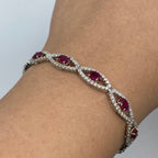 18K Gold Ruby Evil Eye Diamond Bracelet 7 in - additional product view 4
