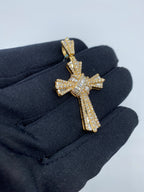 14K Gold Latin Cross Baguette Diamond Pendant - additional product view 3