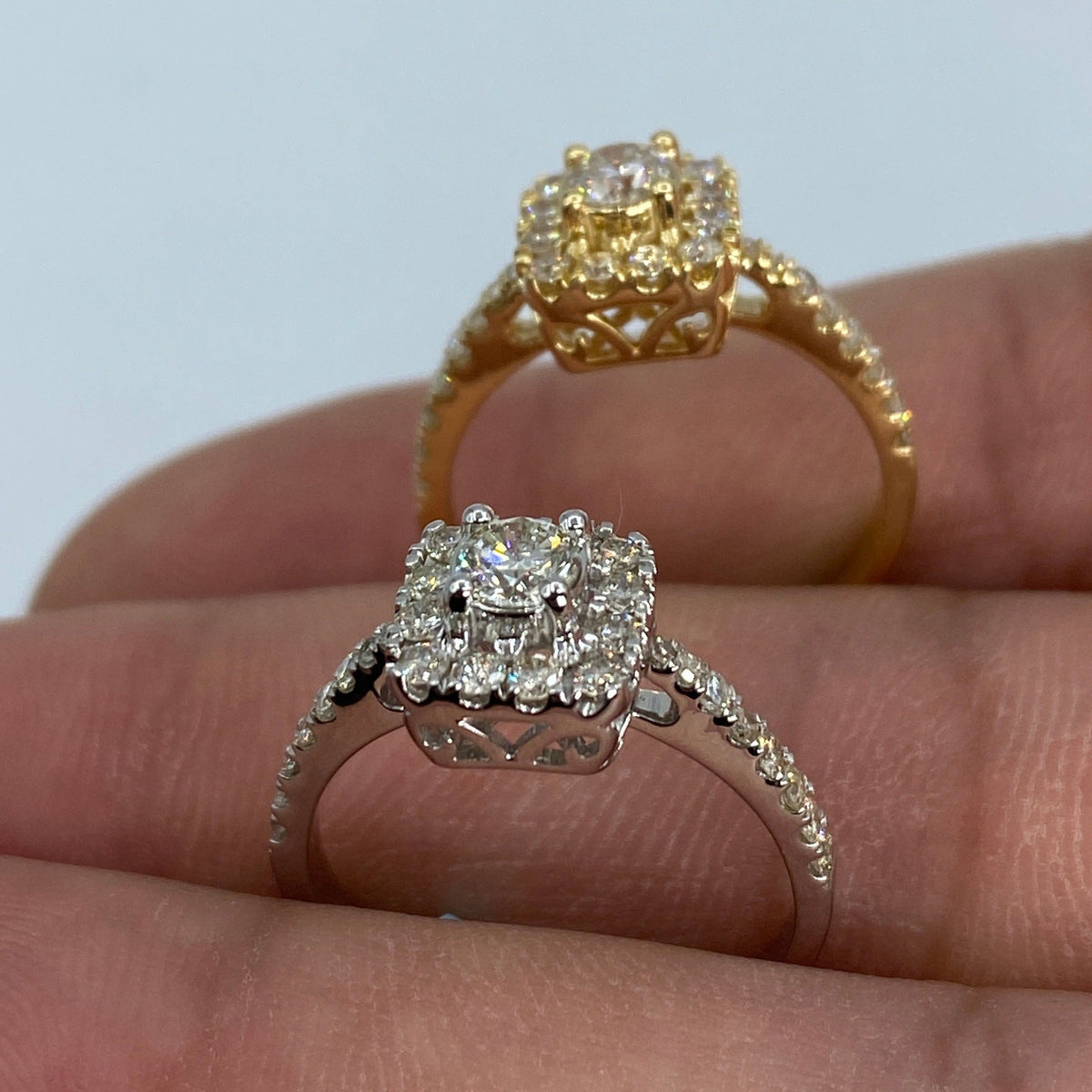 14K Gold Square Large Center Stone Diamond Engagement Ring - additional product view 4