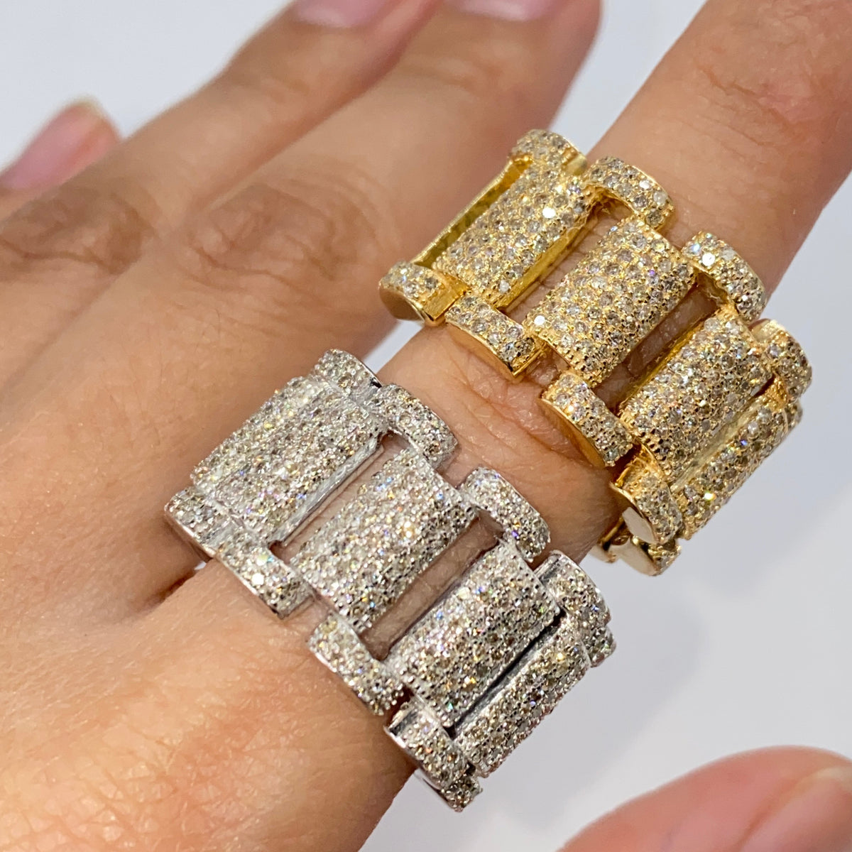 10K Gold/14K 15mm Watchband Diamond Ring - additional product view 2