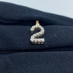 14K Gold Number 2 Diamond Pendant - additional product view 4