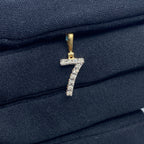 14K Gold Number 7 Diamond Pendant - additional product view 2