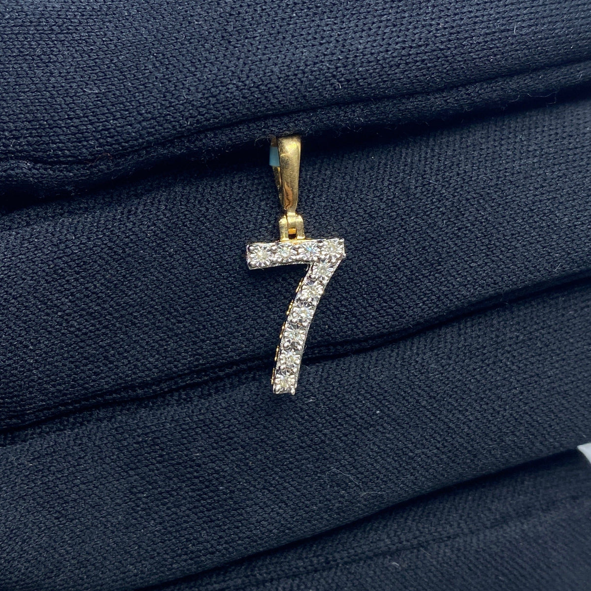 14K Gold Number 7 Diamond Pendant - additional product view 2