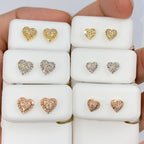 10K Gold Classic Heart Diamond Earrings - additional product view 4