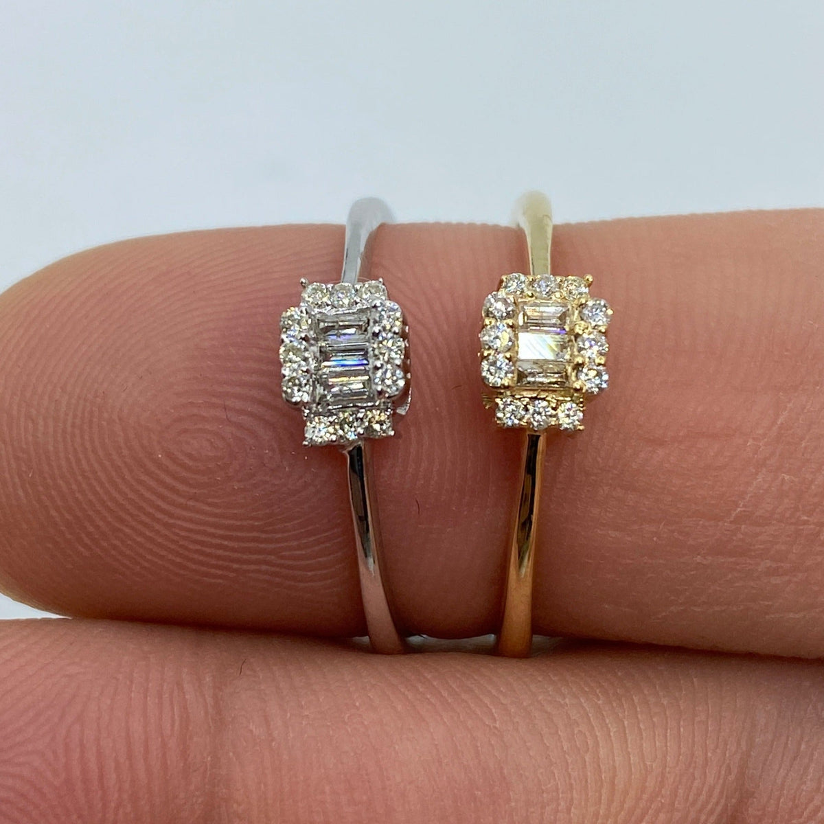 14K Gold Minimal Diamond Baguette Engagement Ring - additional product view 2