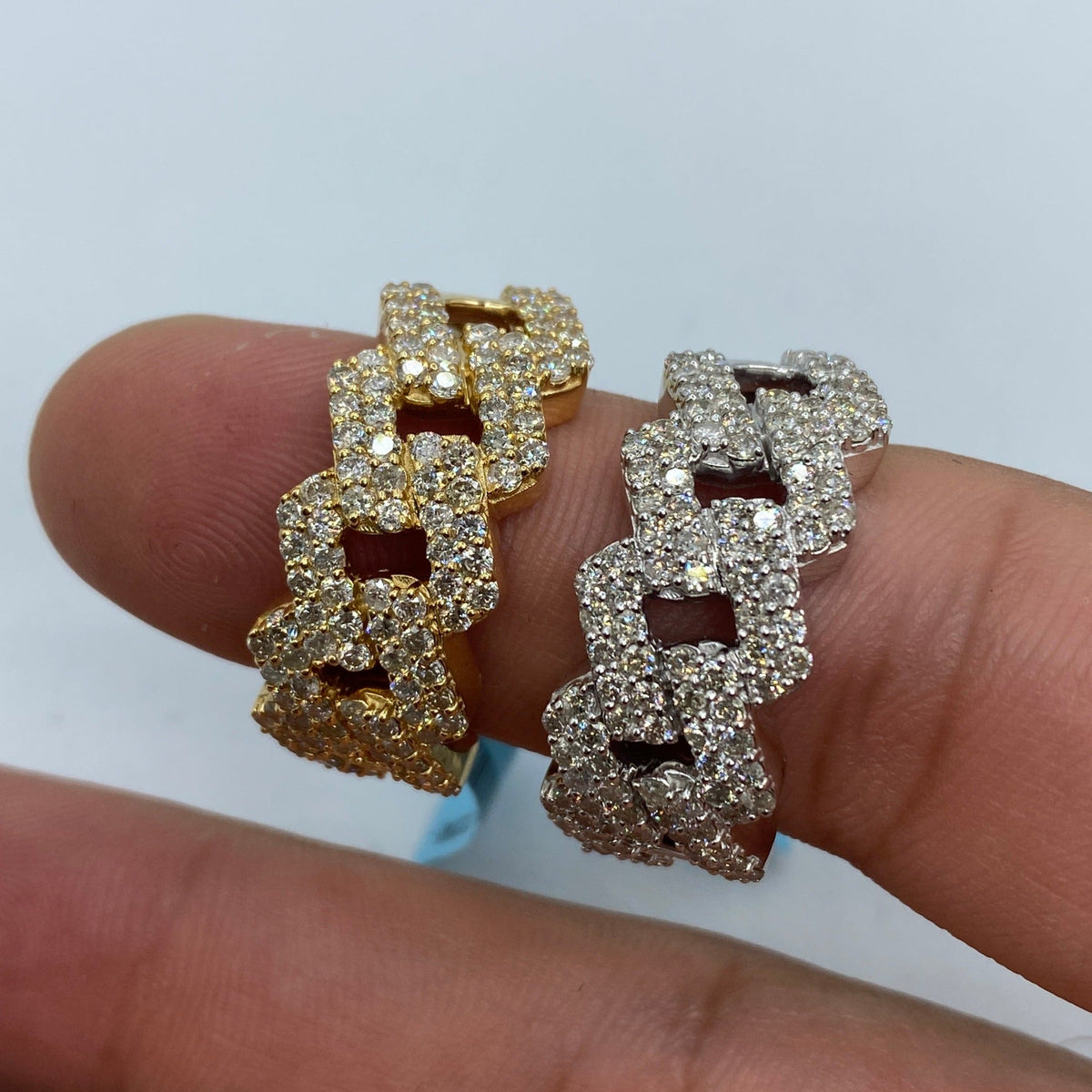 14K Gold 11mm Cuban Link Diamond Ring - additional product view 2