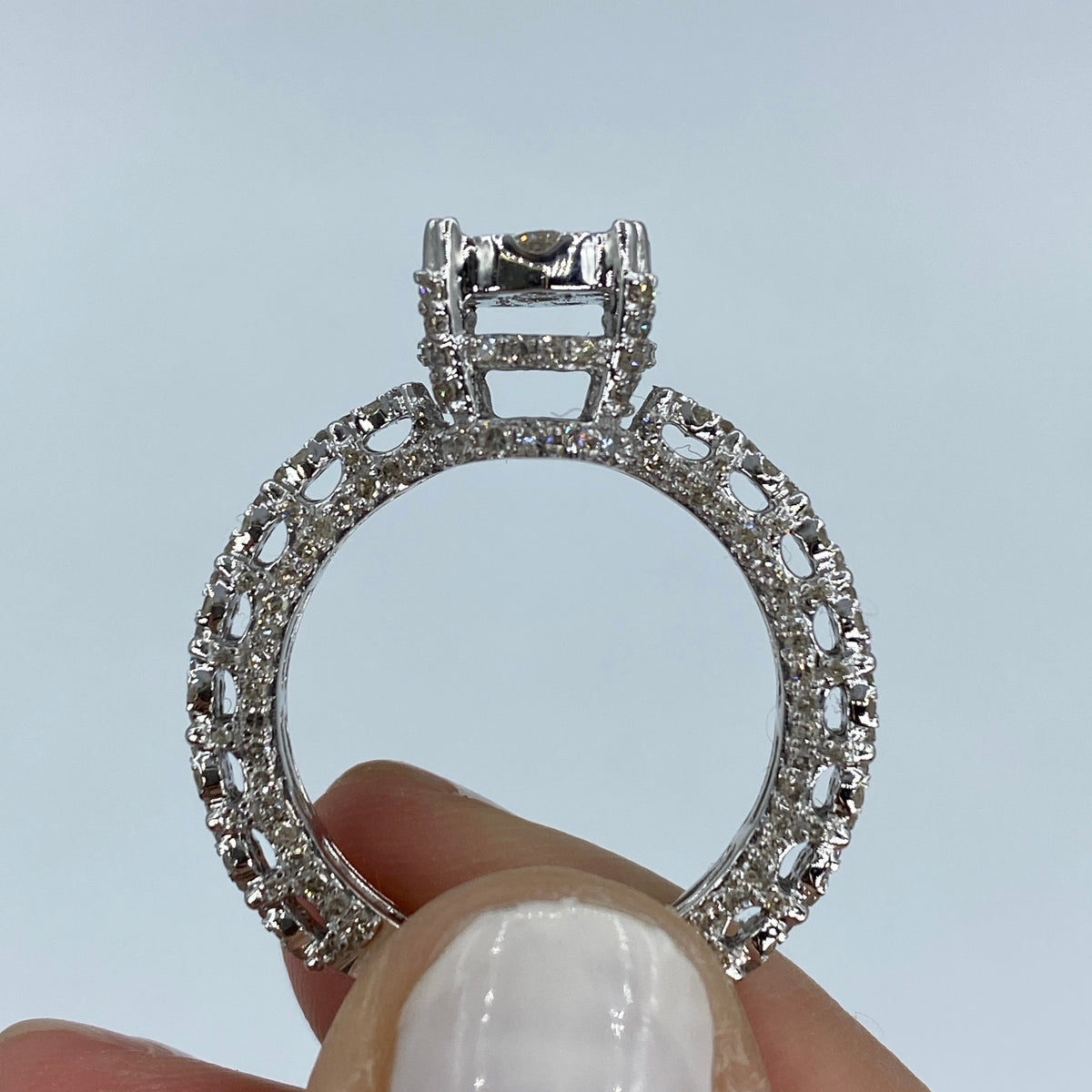 14K Gold Bloom Circle Diamond Engagement Ring with Stacking Band - additional product view 6