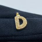 14K Gold Initial D Bubble Diamond Pendant - additional product view 4