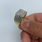 14K Gold Rectangle Quad-Row Diamond Baguette Ring - additional product view 6