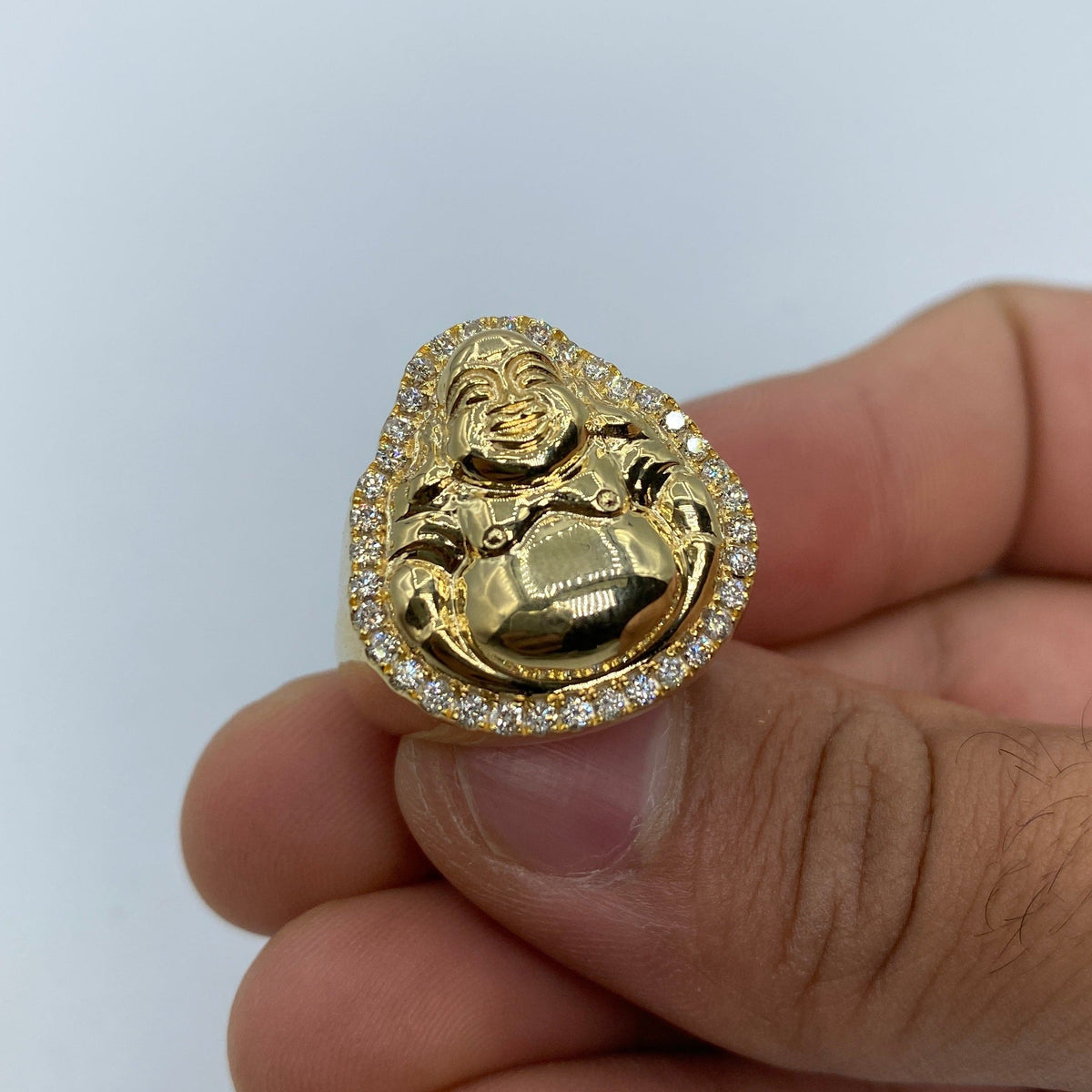 10K Gold Lucky Buddha Diamond Ring - additional product view 2