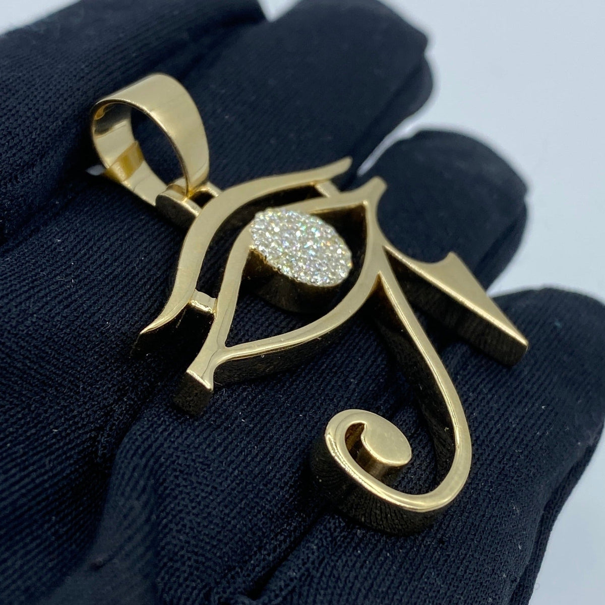 10K Gold Egyptian Eye Diamond Pendant - additional product view 3