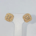14K Gold 8.2mm Rounded Square Diamond Earrings - additional product view 3