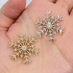 14K Gold Snowflake Diamond Pendant - additional product view 3