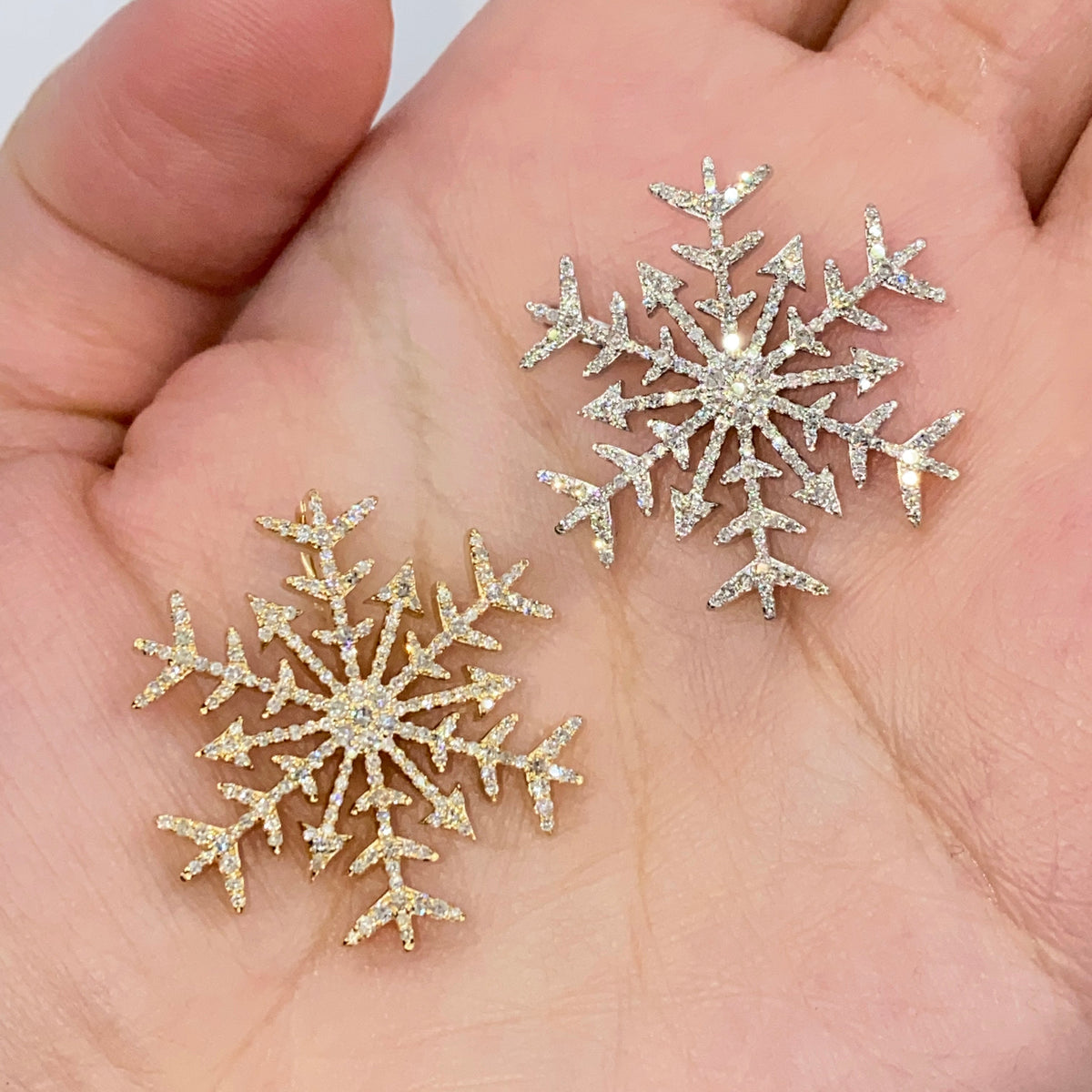 14K Gold Snowflake Diamond Pendant - additional product view 3