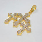 10K Gold Trinity Triple Cross Diamond Pendant - additional product view 10