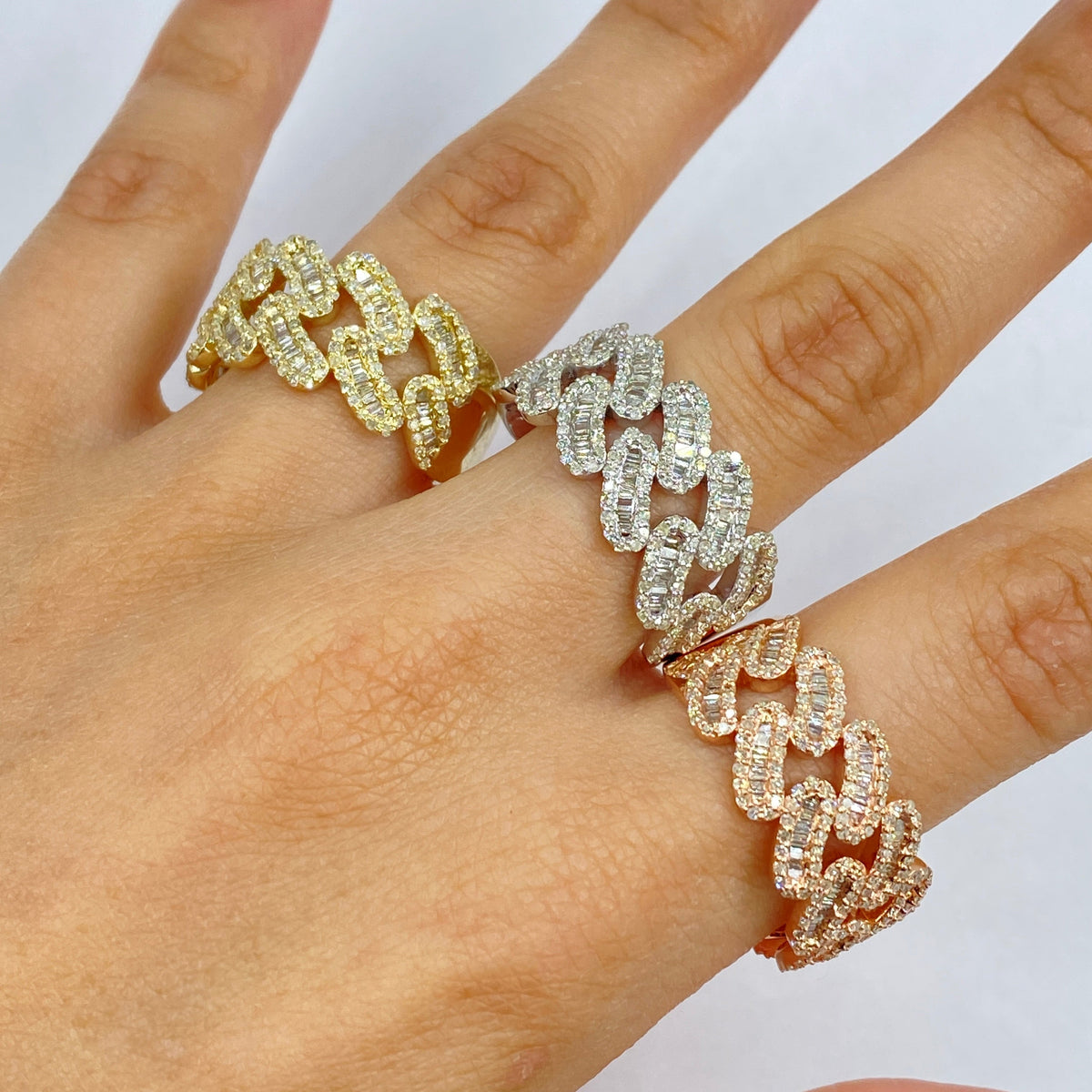 10K Gold Chubby Cuban Link Diamond Ring - additional product view 2