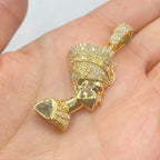 10K Gold Nefertiti Diamond Pendant - additional product view 2