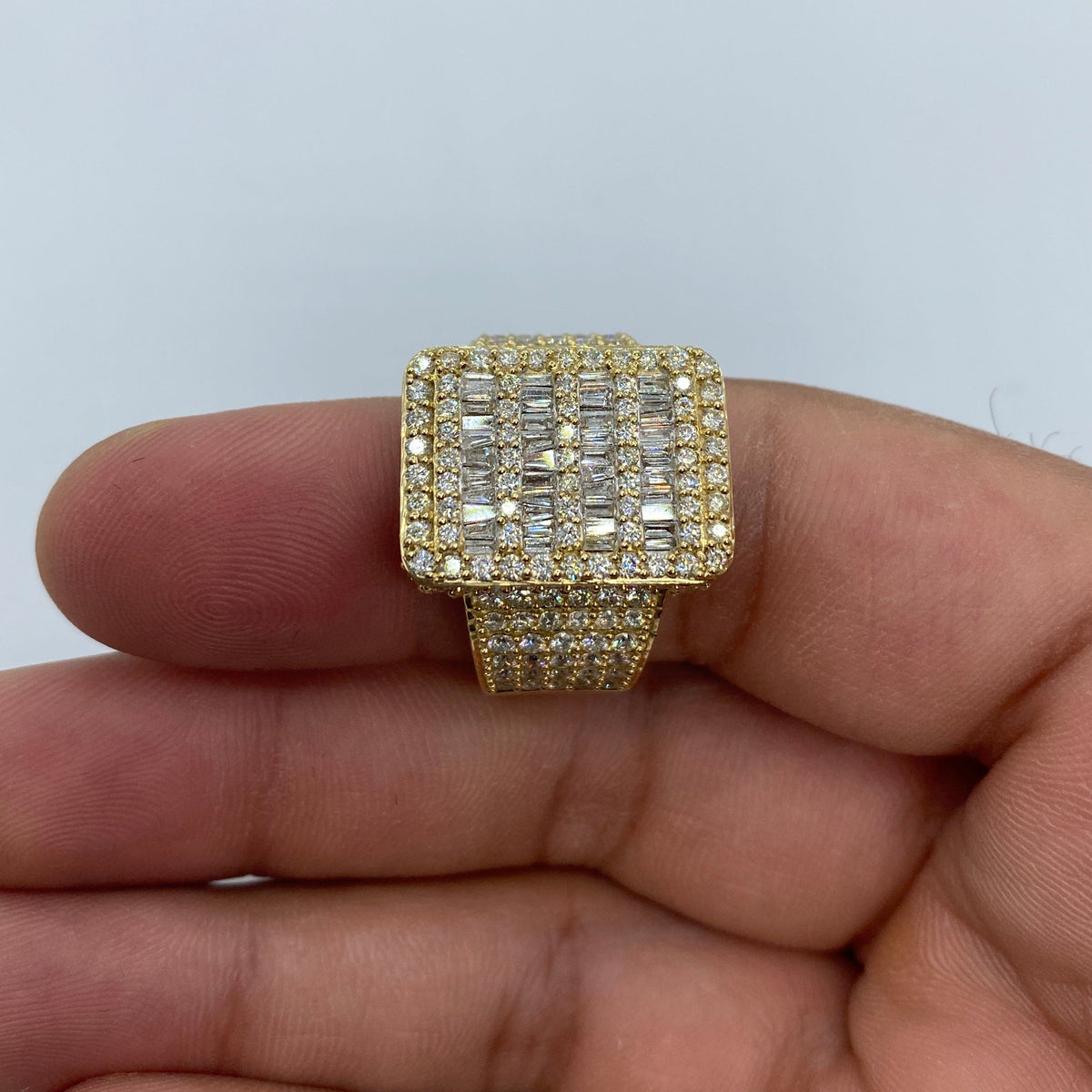 14K Gold Rectangle Diamond Baguette Ring 5.65 Ct - additional product view 4