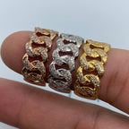 14K Gold 9mm Rounded Cuban Link Diamond Ring - additional product view 2