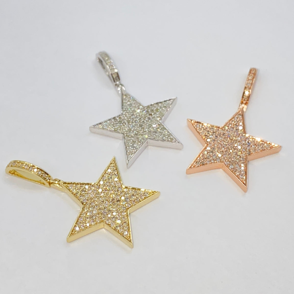 14K Gold World Star Diamond Pendant - additional product view 9