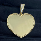 10K Gold Heart Picture Photo CZ Pendant - additional product view 4