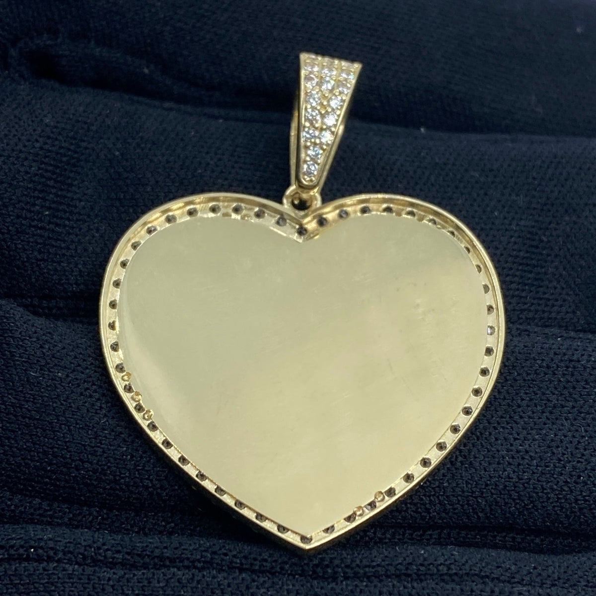 10K Gold Heart Picture Photo CZ Pendant - additional product view 4
