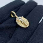 10K Gold Jesus Save Us Medal Diamond Pendant - additional product view 3