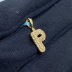 14K Gold Initial P Bubble Diamond Pendant - additional product view 3