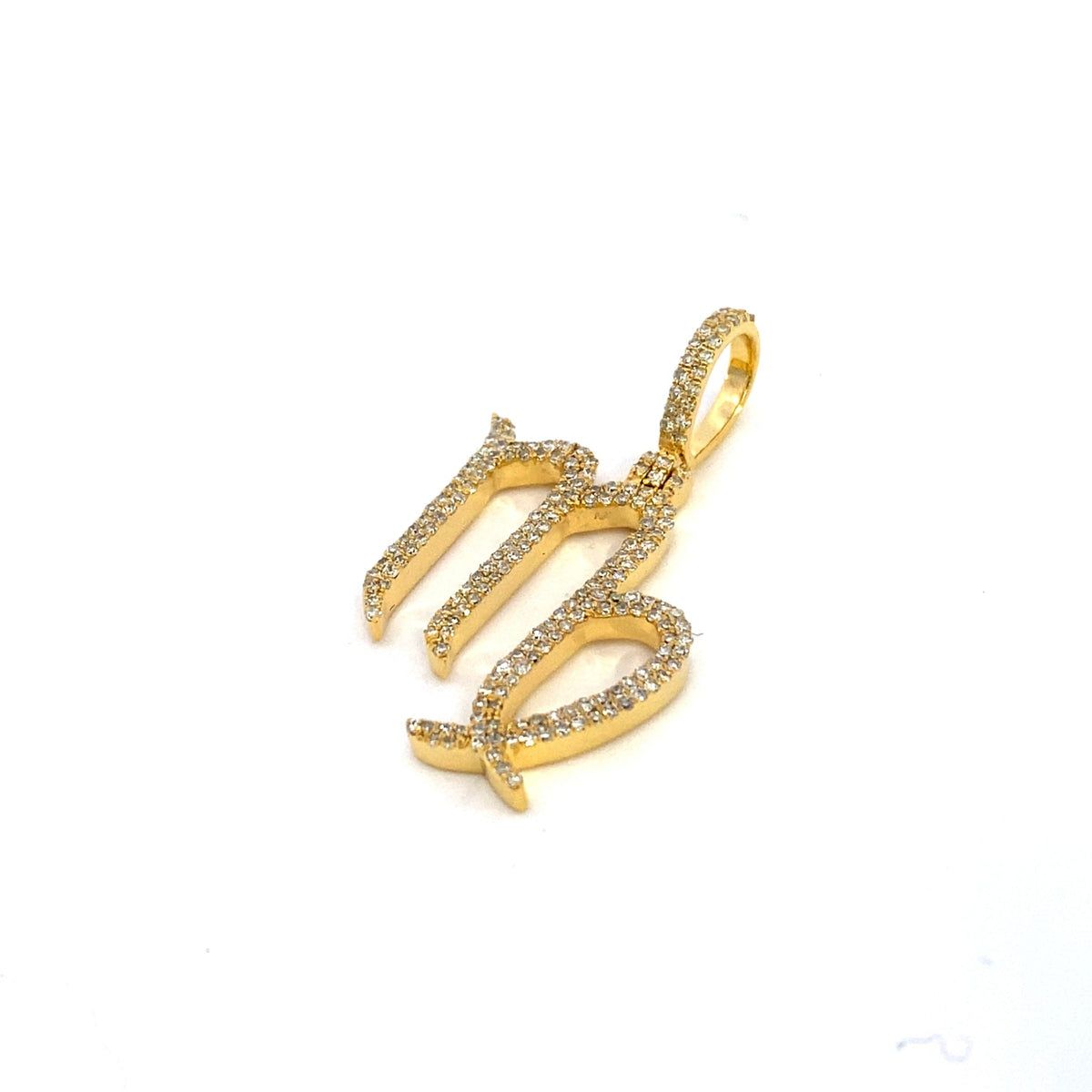 10K Gold Virgo Sign Diamond Pendant - additional product view 3