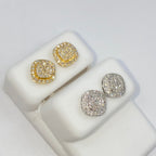 14K Gold 8mm Marcia Rounded Square Diamond Earrings - additional product view 7