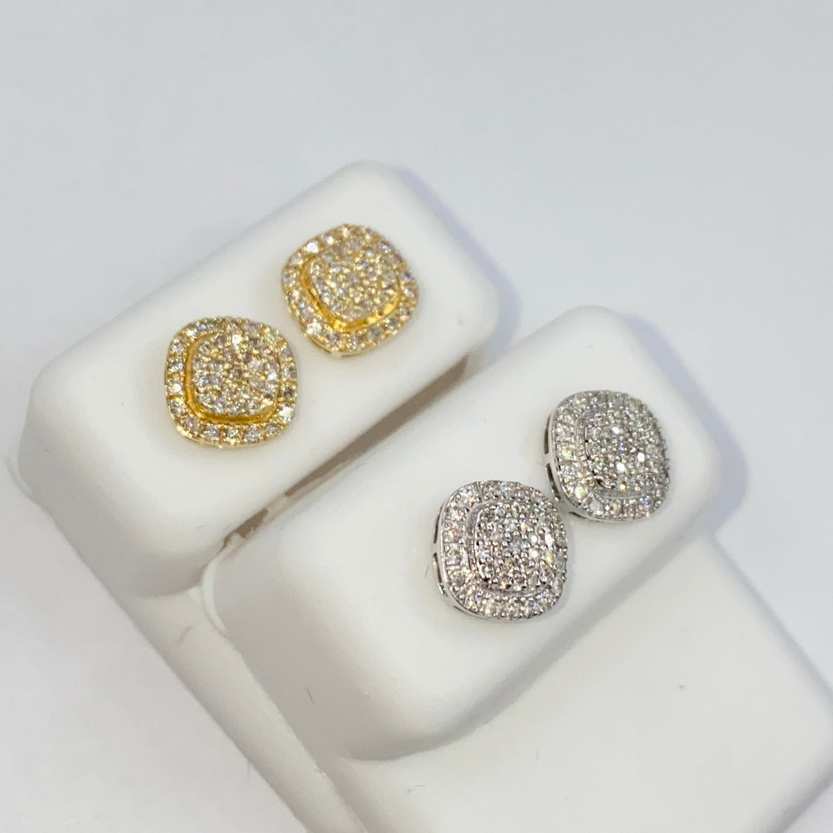 14K Gold 8mm Marcia Rounded Square Diamond Earrings - additional product view 7