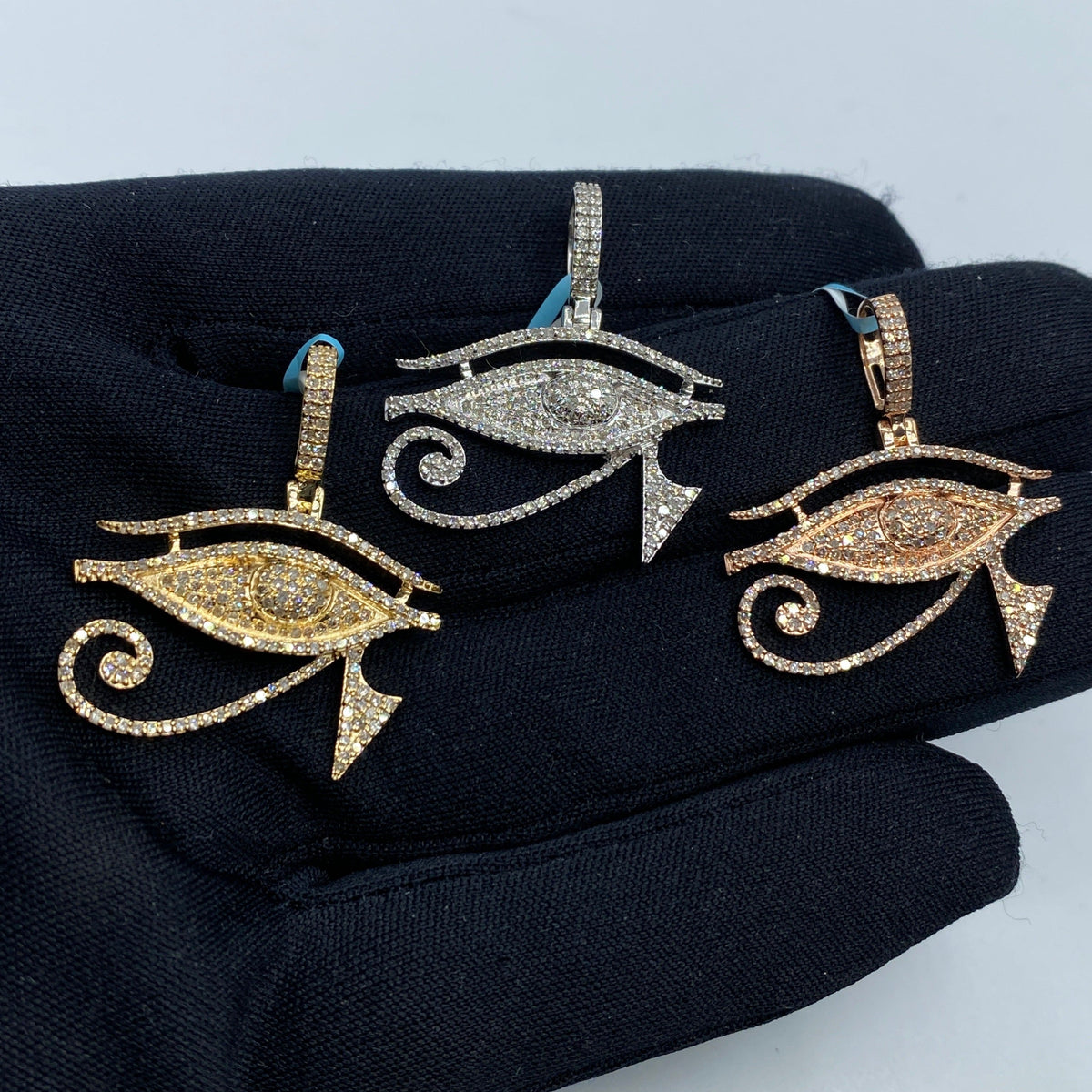 14K Gold Eygptian Eye of Horus Diamond Pendant - additional product view 2