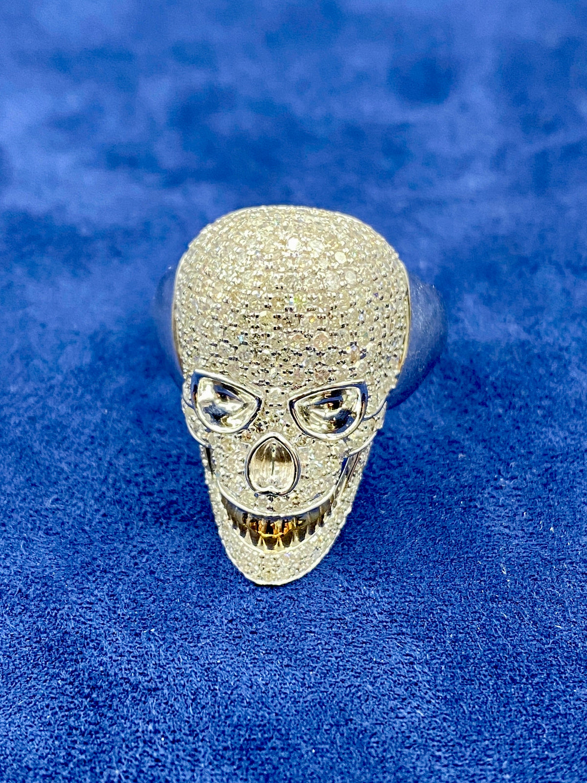 14K Gold Diamond Skull Ring - additional product view 4
