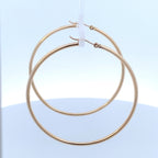 14K Gold Large 2mm Hoop Earrings - additional product view 4