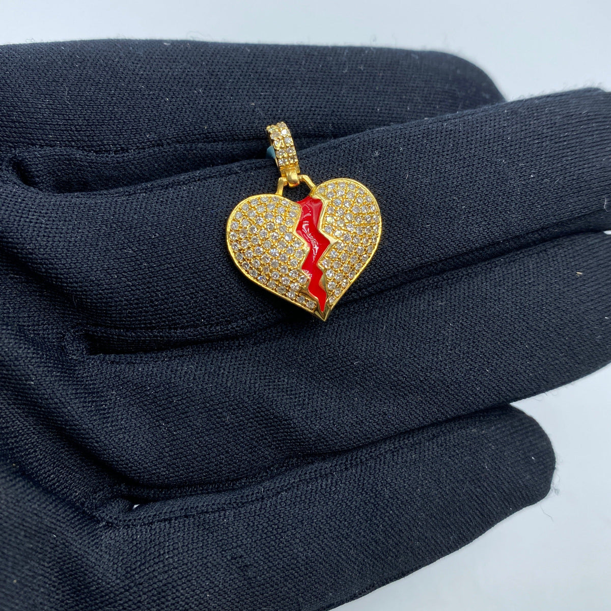 14K Gold Bleeding Heart Diamond Pendant - additional product view 2