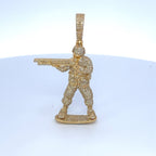 14K Gold Soldier Diamond Pendant - additional product view 2