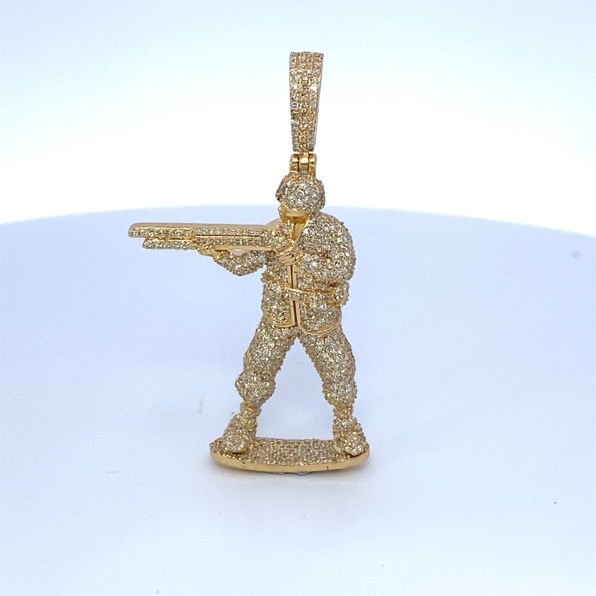 14K Gold Soldier Diamond Pendant - additional product view 2