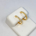 14K Gold Pavé Hoop Diamond Earrings - additional product view 6