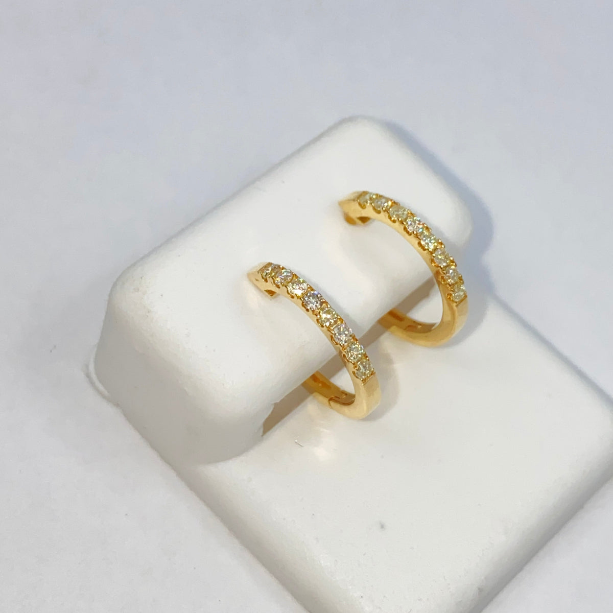 14K Gold Pavé Hoop Diamond Earrings - additional product view 6