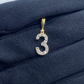 14K Gold Number 3 Diamond Pendant - main product photo
