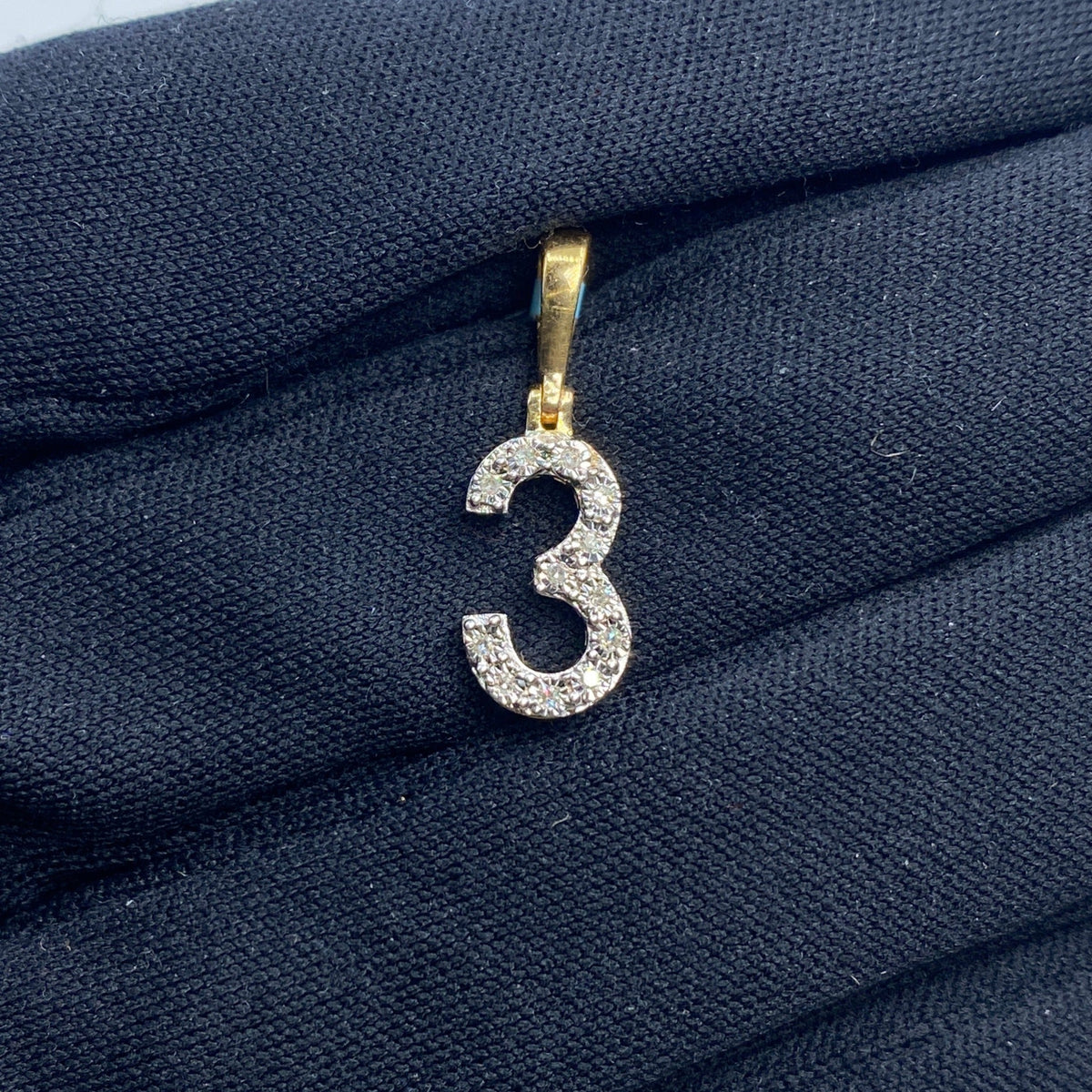 14K Gold Number 3 Diamond Pendant - main product photo